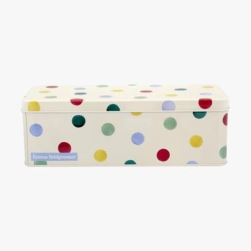 Polka Dot Long Deep Rectangular tin 24cm X 10cm X 7cm