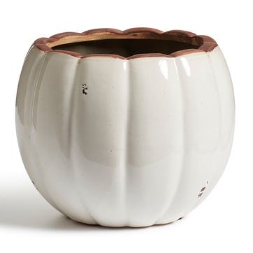 Kolokythi Decorative Bowl D22cm, Distressed White