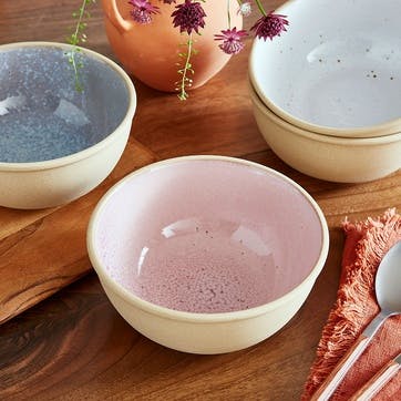 Minerals Set of 4 Bowls D15cm, Rose Quartz