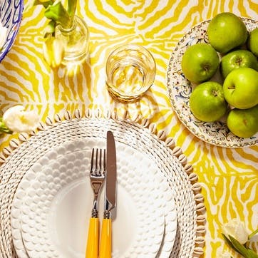 Zebra Tablecloth 145 x 300cm, Yellow