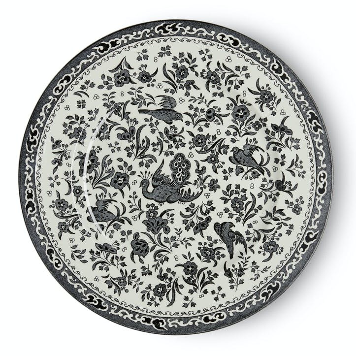Black Regal Peacock Plate, 25cm