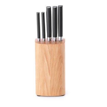 Knife block with knives, H38 x W16 x D11cm, Brabantia, black