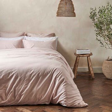 Relaxed Cotton King Size Duvet Cover, Rose