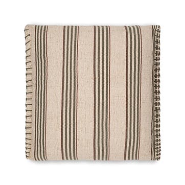 Kaia Jute & Cotton Cushion Cover 50 x 50cm, Moss Green & Rust