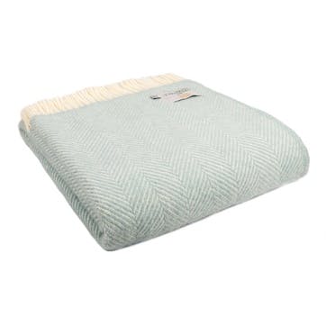 Fishbone Throw 150 x 183cm, Duck Egg