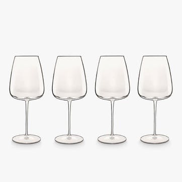 Talismano Set of 4 Bordeaux Red Wine Glasses 700ml, Clear
