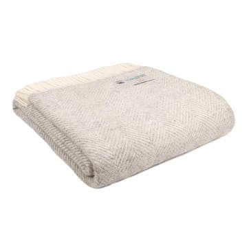 Fishbone Throw 150 x 183cm, Silver Grey