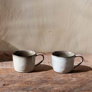 Simi Set of 2 Small Mugs, H7.5cm, Moss Green