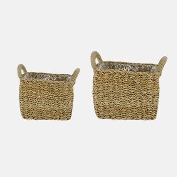 Abisko, Set Of 2 Lined Baskets, Natural