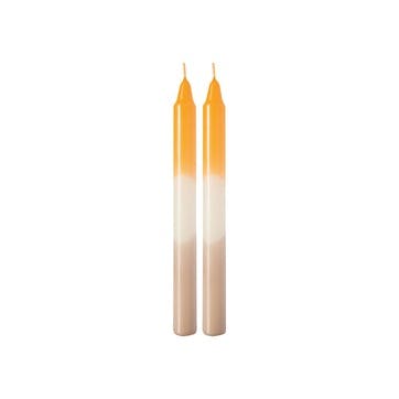 Like Set of 2 Tapered Candles H23cm, Apricot/Clay