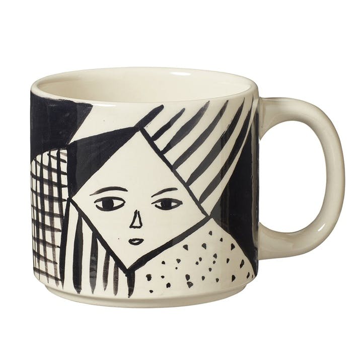 Mono Mug, H10 x D10cm, Black & White