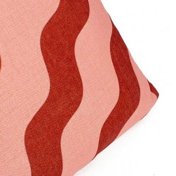 Linen Cushion H50 x W50cm, Pink & Red