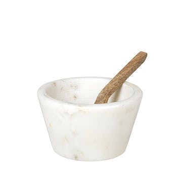 Marble and Wood Bowl with Spoon