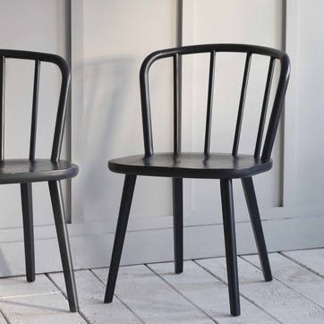 Pair of chairs, H76 x W54.5 x D53cm, Garden Trading Company, Uley, black
