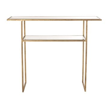 Merle Console Table, Antiqued Glass