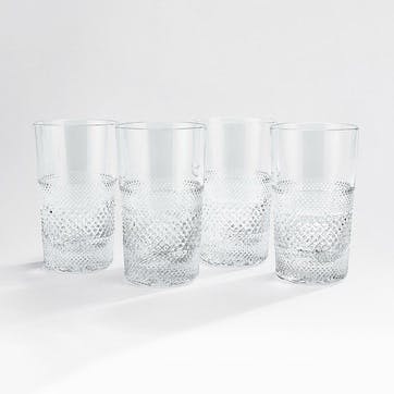 Huxley Set of 4 Highball Glasses 384ml, Clear