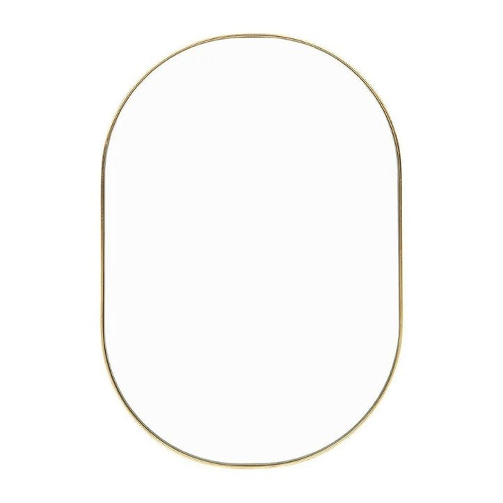 Fine Edge Oval Mirror H50 x W35cm, Gold