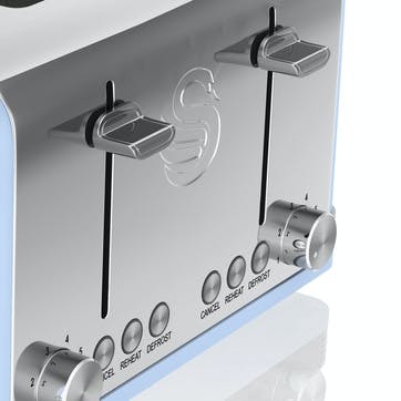 Retro 4-Slice Toaster, Blue