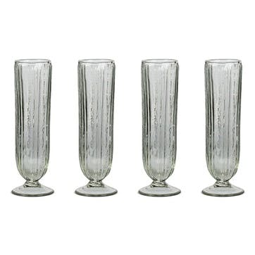 Sigiri Set of 4 Champagne Glasses 250ml, Clear