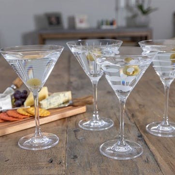 Cheers Set of 4 Martini Glasses, 290ml, Clear