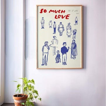 So Much Love Framed Print 30 x 40cm, Blue