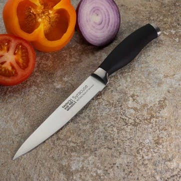 Syracuse Soft Grip Serrated Utility Knife 13cm, Black