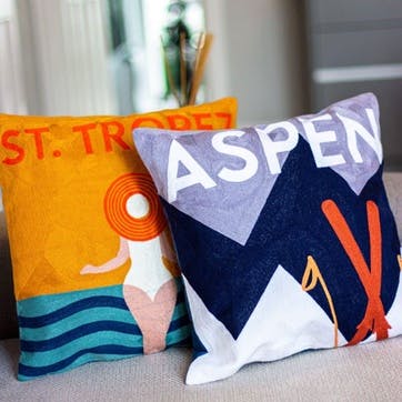 Aspen Cushion 45 x 45cm, Grey/Navy