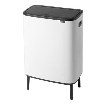 Bo Hi Recycling Bin with 2 Inner Buckets, White