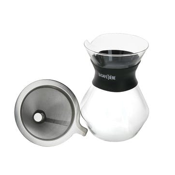 Glass Carafe and Coffee Dripper Set 400ml, Silver