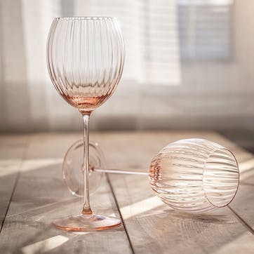 Lyon Set of 2 White Wine Glasses 380ml, Rosa