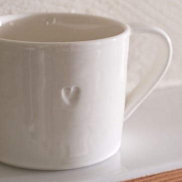 Burnham Heart Mug 350ml, White