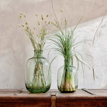 Lua Glass Vase, Green, Small