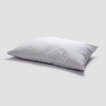 Washed Cotton Percale Pair of Standard Pillowcases, White