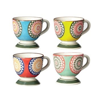 Florya Stoneware Espresso Cups, Set of 4, Multi