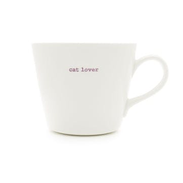 'Cat Lover' Bucket Mug, 350ml