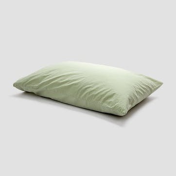 Washed Cotton Percale Pair of Standard Pillowcases, Apple