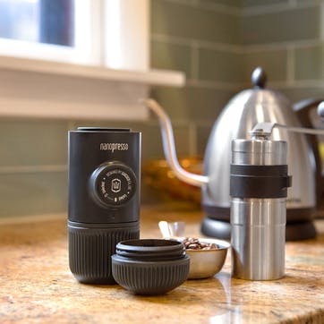Nanopresso Handheld Portable Espresso Machine for Ground Coffee, Dark Grey