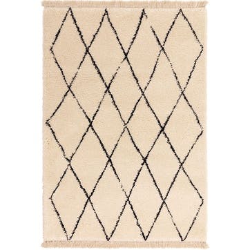 Rocco diamond berber style rug 160 x 230cm, cream