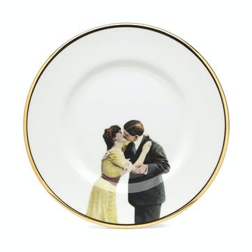 Modern Surrealist Kissing Couple Side Plate