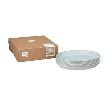 Kiln Green Set of 4 Dinner Plates, D26CM