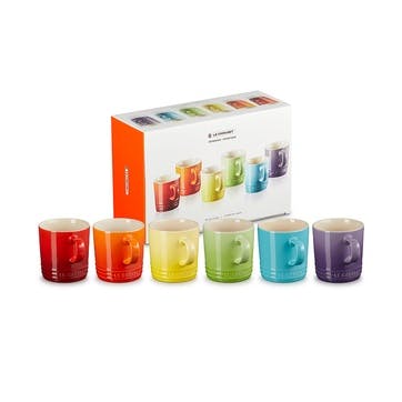 Set of 6 Rainbow Mugs, 350ml