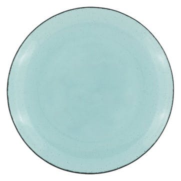 Recycled Set of 2 Glass Plates D26.5cm, Mineral Blue
