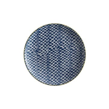 Laguna Side Plate, Woven Blue