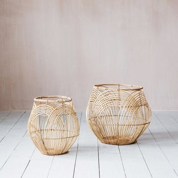 Set of Two Rattan Baskets