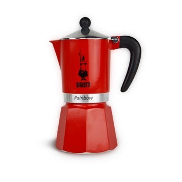 Rainbow Moka Express - 6 Cup; Red