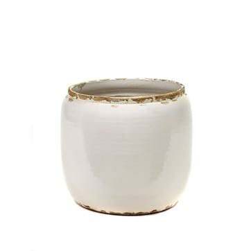 Glazed Costa Pot H21cm, White