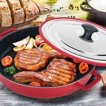 Innovative Non-Stick Grill Pan 30cm, Red