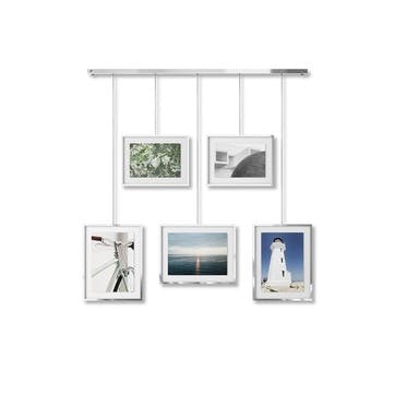 Exhibit Set of 5 Hanging Photo Frames, Chrome