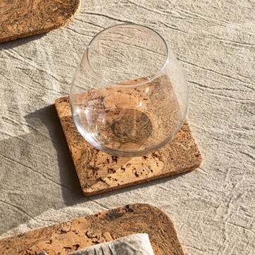 Cork Set of 4 Coasters W9 x L9cm, Natural