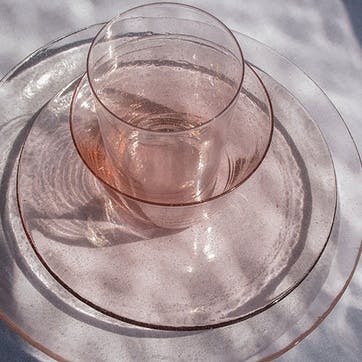 Recycled Set of 4 Glass Bowls D11.5cm, Old Rose
